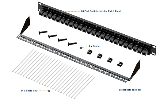 iwillink 10Gbps Cat6A Patch Panel 24 Port, Keystone Patch Panel UTP 19-Inch - Image 4