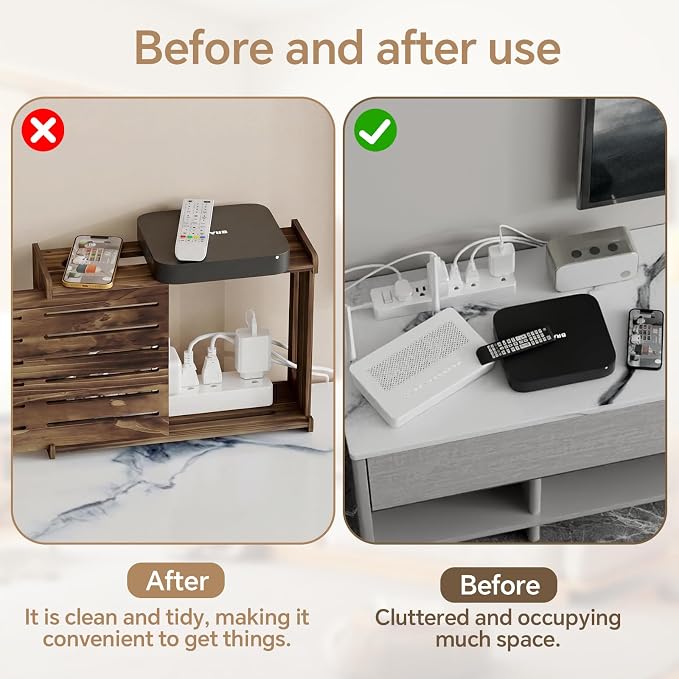 Wooden WiFi Router Storage Box Hider Shelf, Decorative Projector Box Hider Rack - Image 7