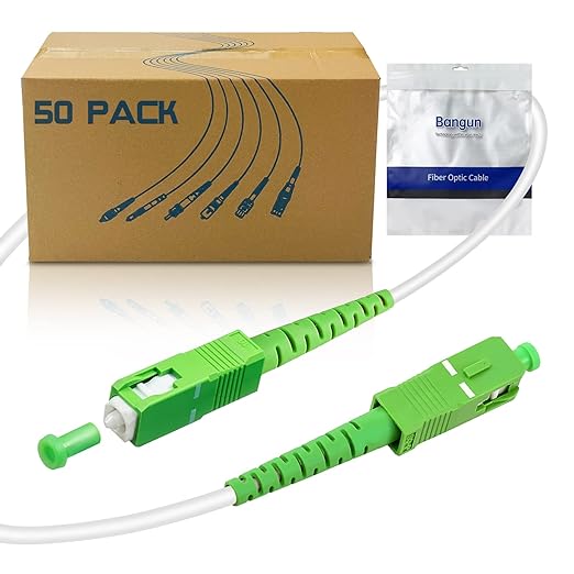 50Pack - 10m SC/APC to SC/APC Fiber Optic Internet Cable, Armored Single Mode by Bangun