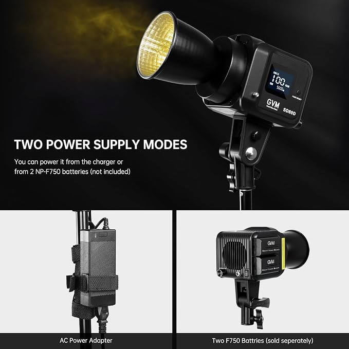 GVM 80W LED Video Light with Lantern Softbox and Tripod Stand Kit, Bi-Color - Image 7