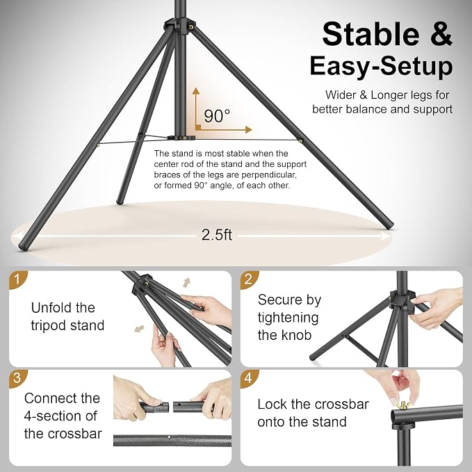 LINCO Lincostore Backdrop Support Stand Kit 10x6.5ft Adjustable Photography - Image 5