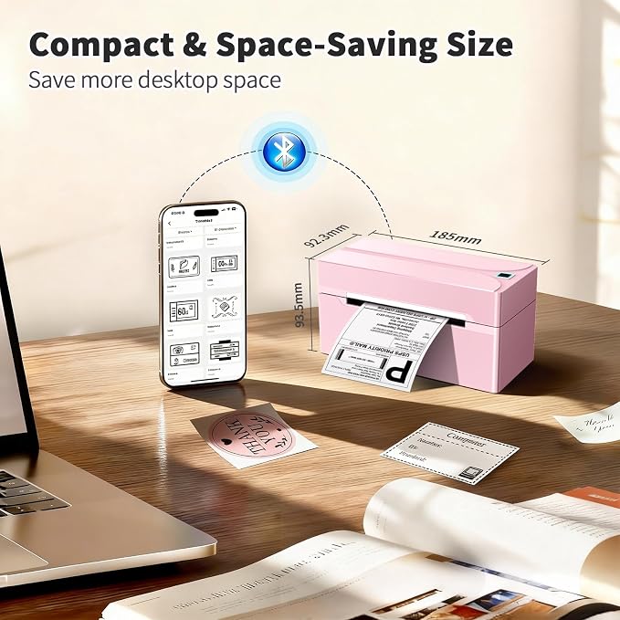 Shipping Label Printer, 4X6 Bluetooth Thermal Label Printer - Image 3