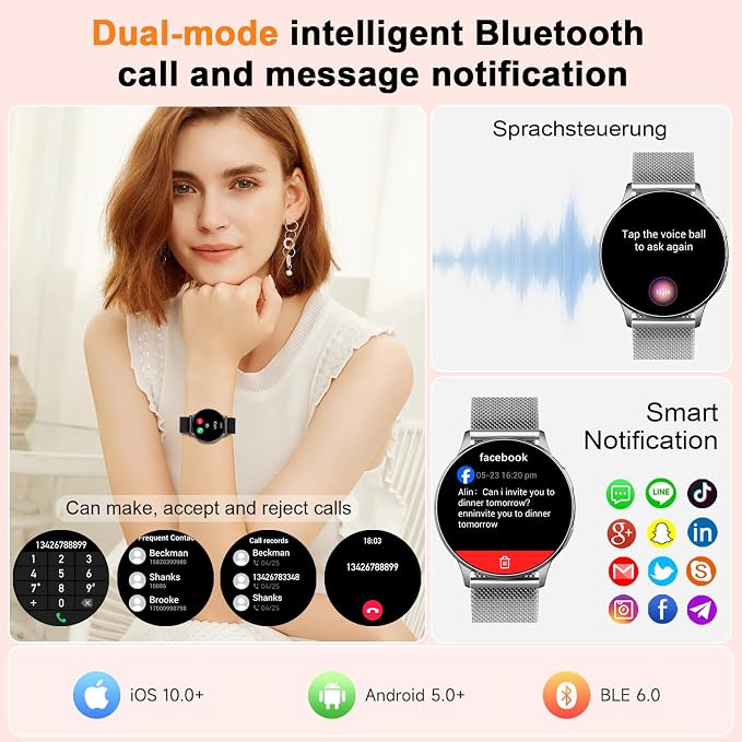 Jugeman Smart Watch for Women, Womens Watch - Image 3
