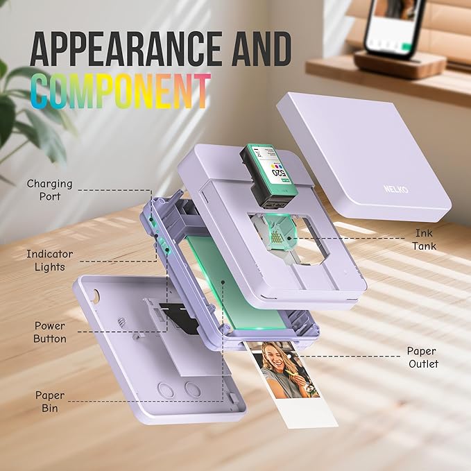 Nelko Photo Printer, 2x3 Portable Wireless Smartphone Printer, PP01 Mini Color - Image 5