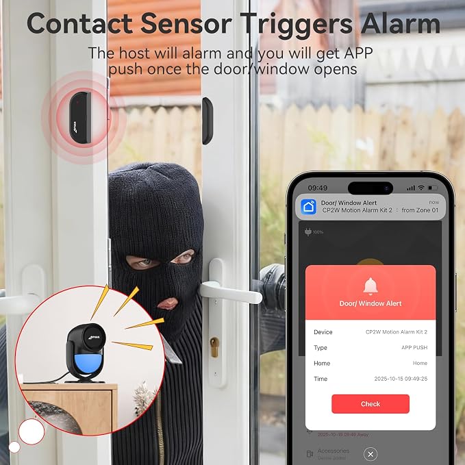CPVAN WiFi Motion Sensor Alarm System, 125dB Smart PIR Motion Detector - Image 5