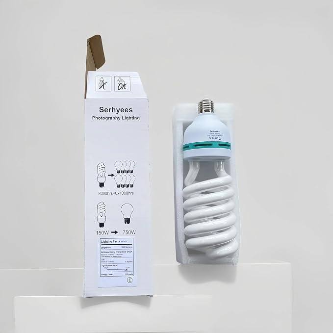 135W Light Bulb 5500K CFL Daylight Spiral Softbox Lighting Kit Bulb in E27/E26 - Image 6