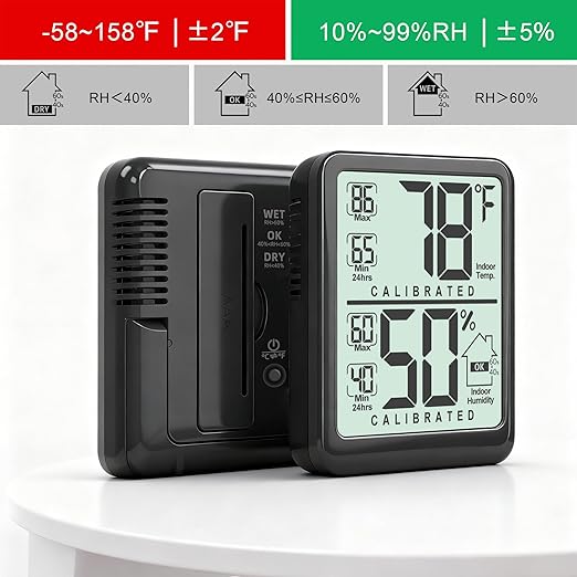 Antonki 2-Pack Room Thermometer, Digital Small Hygrometer Indoor Thermometer - Image 6