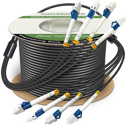 300 Meters 4 Core Industrial TPU LC to LC Outdoor Armored Fiber Optic Cable by YUTIANHOME