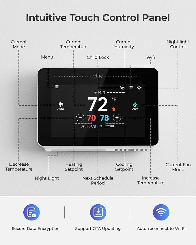 Vine Smart Thermostat for House - Image 6