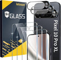 letosan 3 Pack for Google Pixel 10 Pro XL Screen Protector Tempered Glass + 3 by letosan
