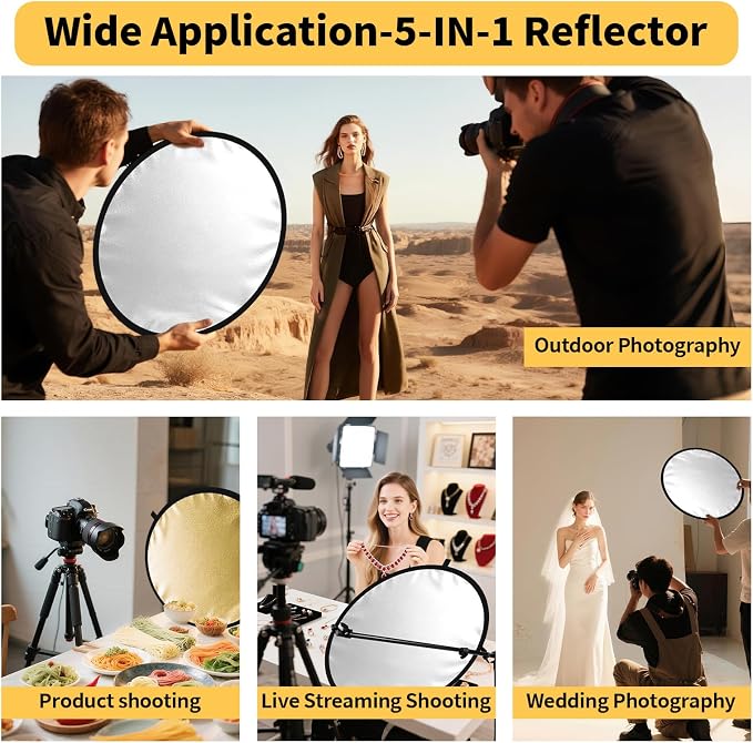 24/32/43/52in Photography Reflector, 5 in 1 Light Diffuser - Image 5