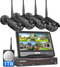 Hiseeu Home Security Camera System, 24/7 Recording Wired Plug-in Powered 4Pcs by Hiseeu