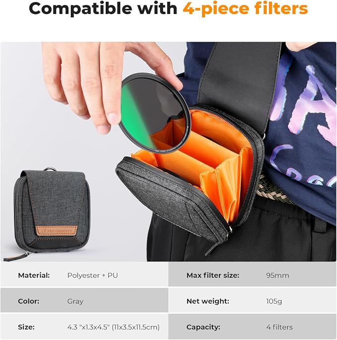 K&F CONCEPT 77mm Magnetic CPL+ND8+ND64+Magnetic Basic Ring+Lens Cap Camera Lens - Image 4