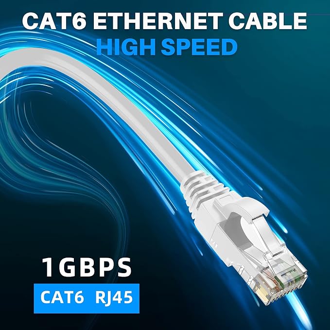 Adoreen Cat 6 Ethernet Cable 250 Ft-White, Outdoor & Indoor Snagless Long Round - Image 5