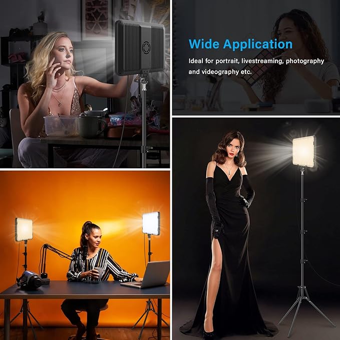2 Pack LED Video Light with 63'' Tripod Stand, Obeamiu 2500-8500K Dimmable - Image 7