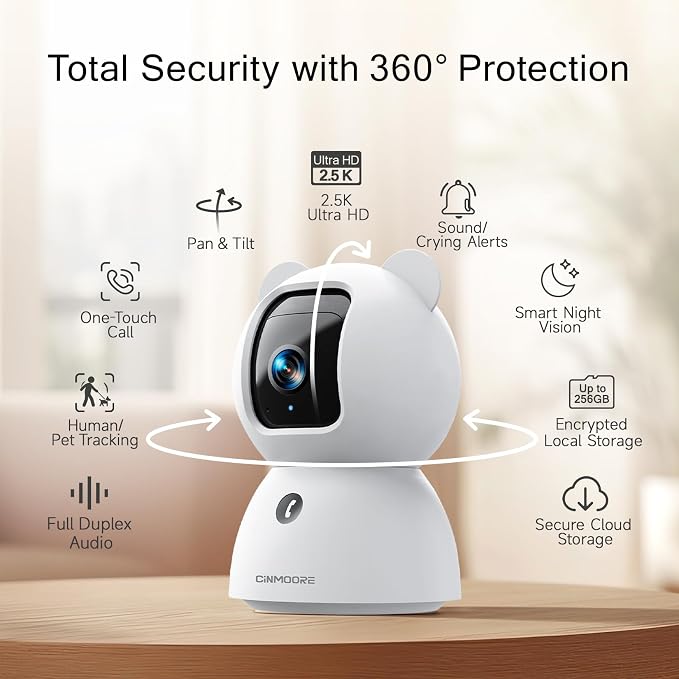 2.5K Pet/Dog Camera with Speaker/Phone App, No-Monthly-Fee AI Person/Pet/Cry - Image 9
