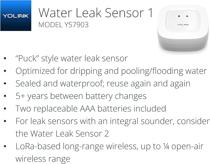 YoLink Smart Home Starter Kit: Hub & Water Leak Sensor 1, LoRa Up to 1/4 Mile - Image 2