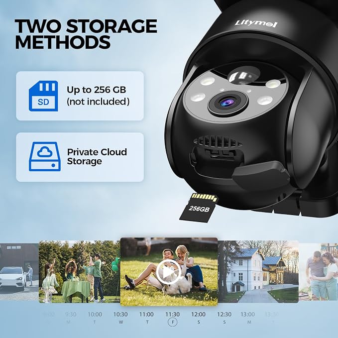 LITYMOL 2K 2.4g WiFi Security Cameras Wireless Outdoor, 360° View Solar Cameras - Image 7