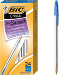 BIC Cristal Xtra Smooth Blue Ballpoint Pens, Medium Point, School Supplies by BIC