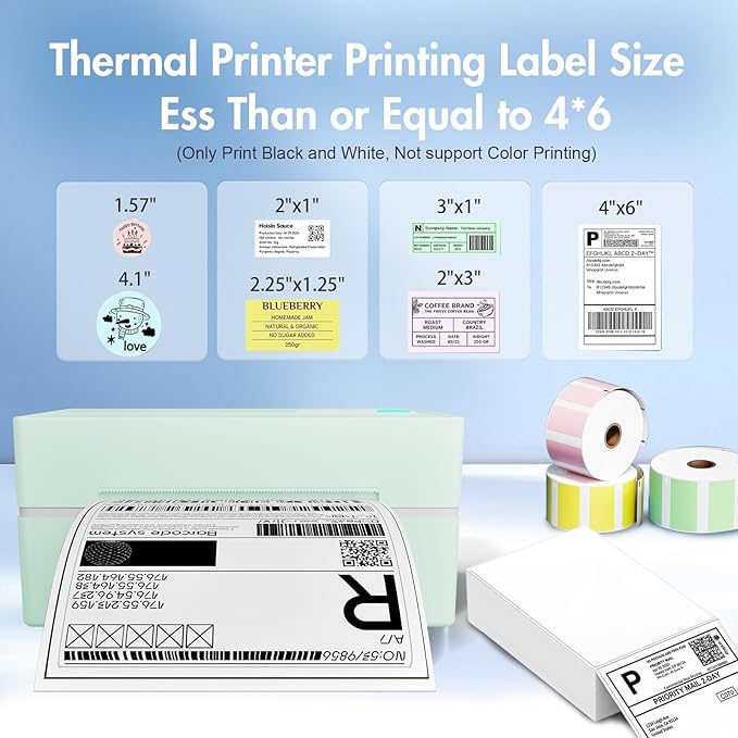Bluetooth Thermal Shipping Label Printer: 4x6 Wireless Label Maker - Image 3