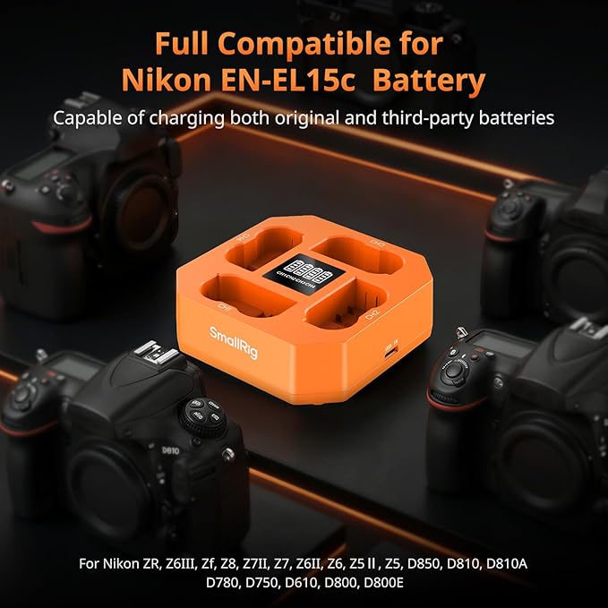 SmallRig EN-EL15c 4-Channel Camera Battery Charger - Image 4