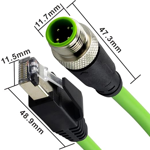 M12 4 Pin to RJ45 Shielded Cable Assembly, Industrial Field-wireable M12 4 Pin - Image 7