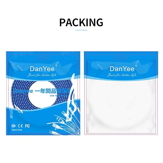 Cat 8 Ethernet Cable, 2 Packs 1.6ft DanYee Nylon CAT8 High Speed Professional - Image 5