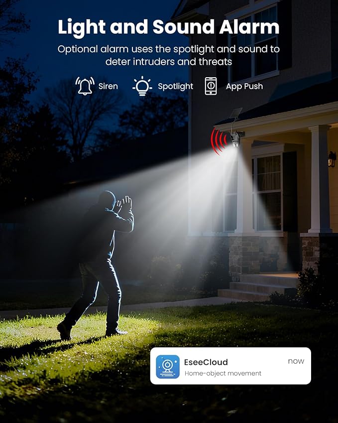 Hiseeu Solar Security Cameras Wireless Outdoor, Auto Tracking Dual-Lens - Image 5