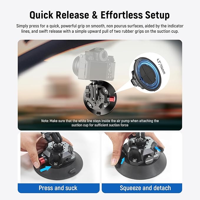 NEEWER 4.5" Suction Cup Camera Mount - Image 4