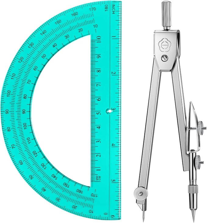 EBOOT Student Geometry Math Set, Drawing Compass and 6 Inch Swing Arm by eBoot