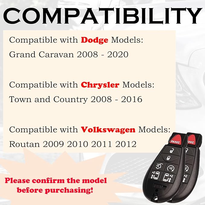 SUPALAND Keyless Entry Remote Control Key Fob FOBIK Replacement Fits - Image 2