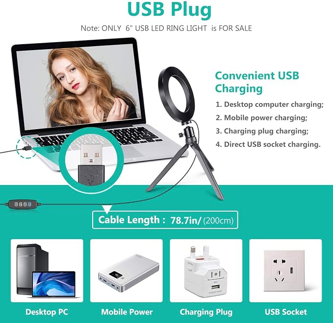 Ring Light OEBLD Dimmable with 3 Light Modes & 10 Brightness Level LED Ring - Image 6