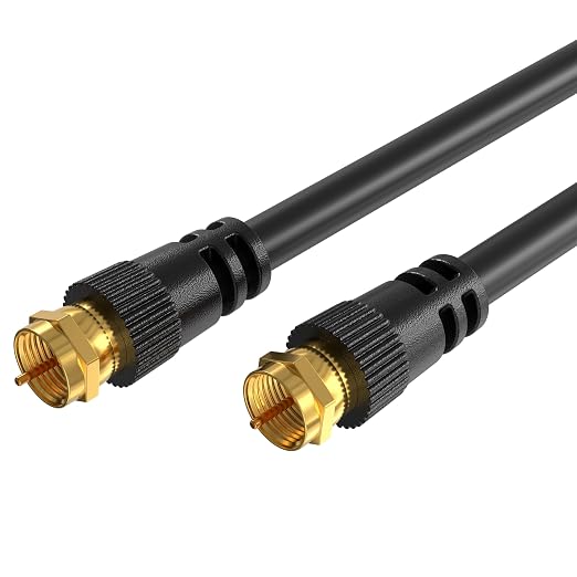 Cables Direct Online Pack of 5 x Coaxial Cables 75FT Black Coax RG6 Male F Type by CablesDirect