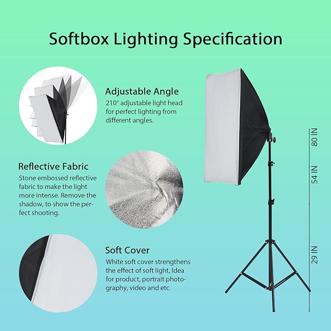 Photography Lighting kit with Backdrops, 8.5ftx10ft Backdrop Stand, 5 Tripod - Image 5