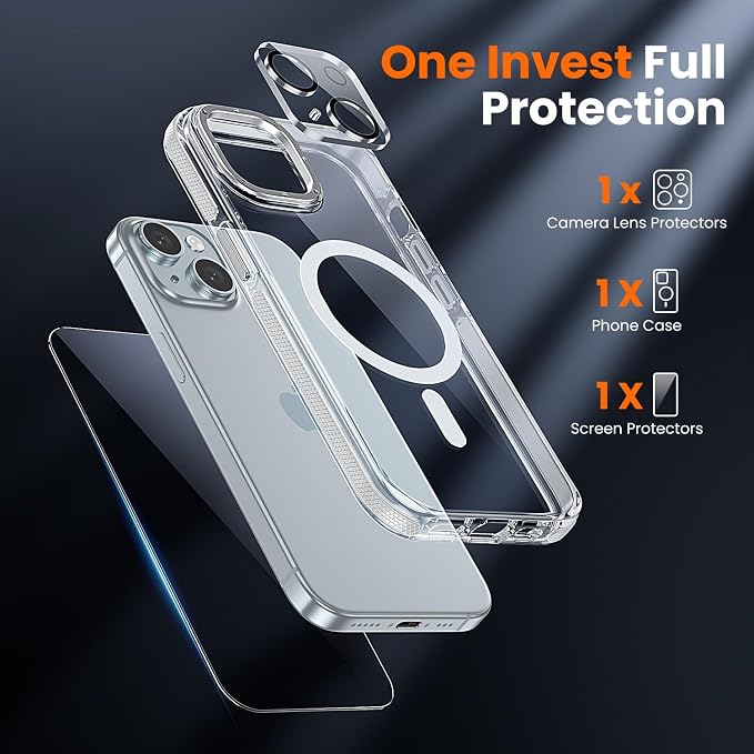 toushion 3 in 1 for iPhone 15 Plus Case Clear - Image 2