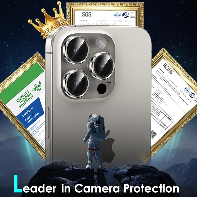 YWXTW Camera Lens Protector for iPhone 15 Pro/iPhone 15 Pro Max, Tempered Glass - Image 2