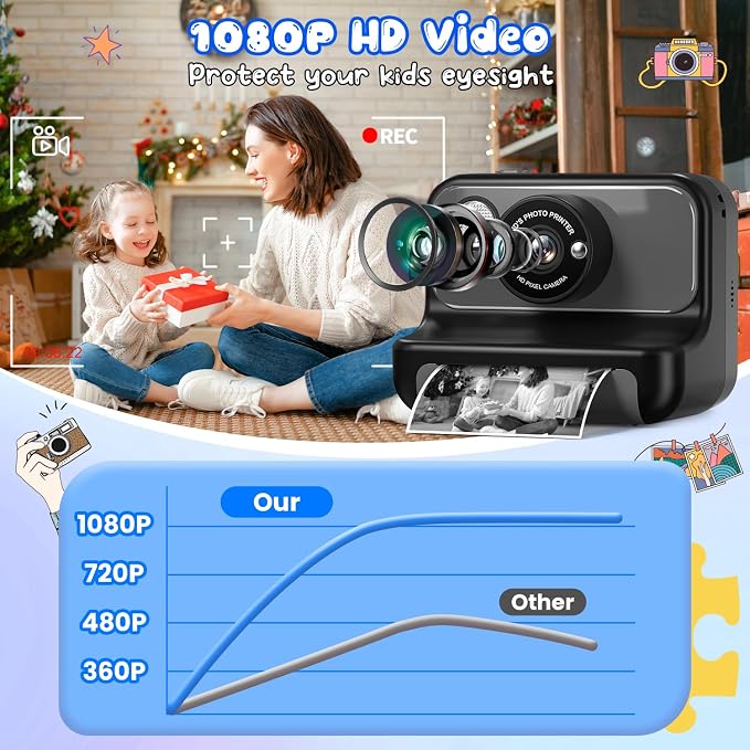Kids Camera Instant Print, Christmas Birthday Gifts - Image 3