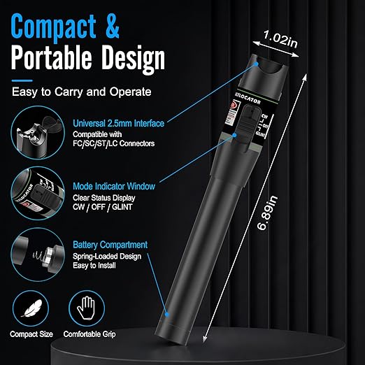 2PCS Fiber Optic Visual Fault Locator Kit, VFL Pen Compatible - Image 6
