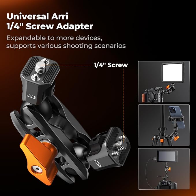 K&F CONCEPT Dual Ball Heads Magic Arm, Articulating Magic Arm - Image 4