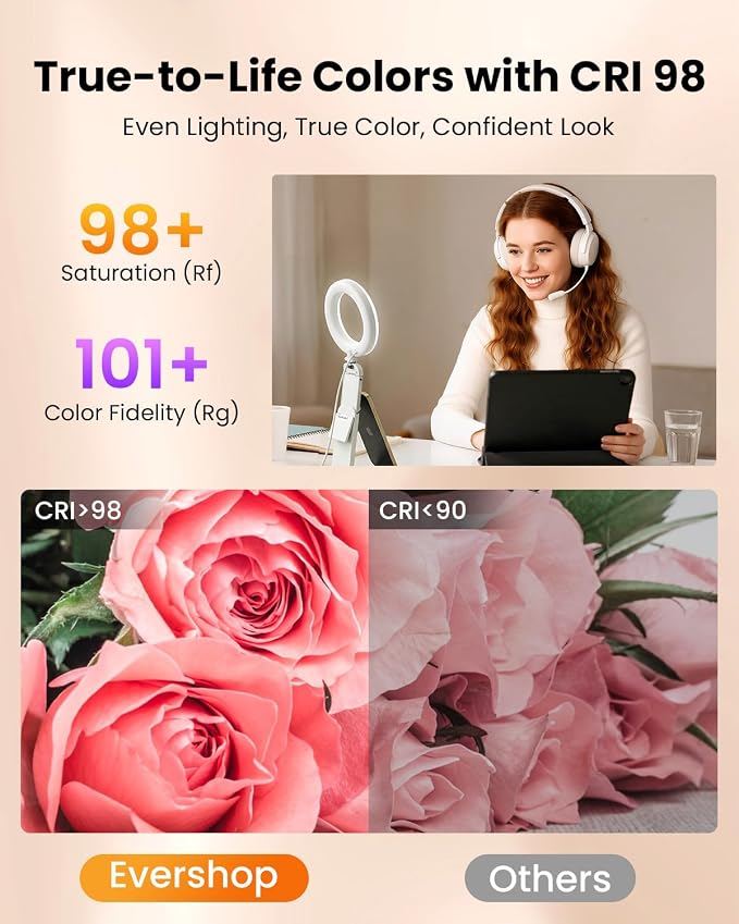 Ring Light for Laptop Desk Clip On, Small Computer Video Conference Lighting - Image 4