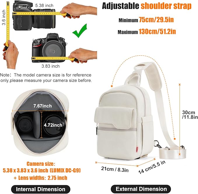 Cwatcun Camera Bag Crossbody Shoulder Messenger Camera Case, Lightweight - Image 4