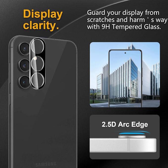 3 Pack Camera Lens Protector for Samsung Galaxy S23 Fe, Tempered Glass - Image 2