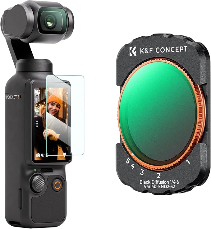 K&F CONCEPT Magnetic Variable Fader ND2-ND32 ND Filter and Black Diffusion 1/4 by KFCONCEPT