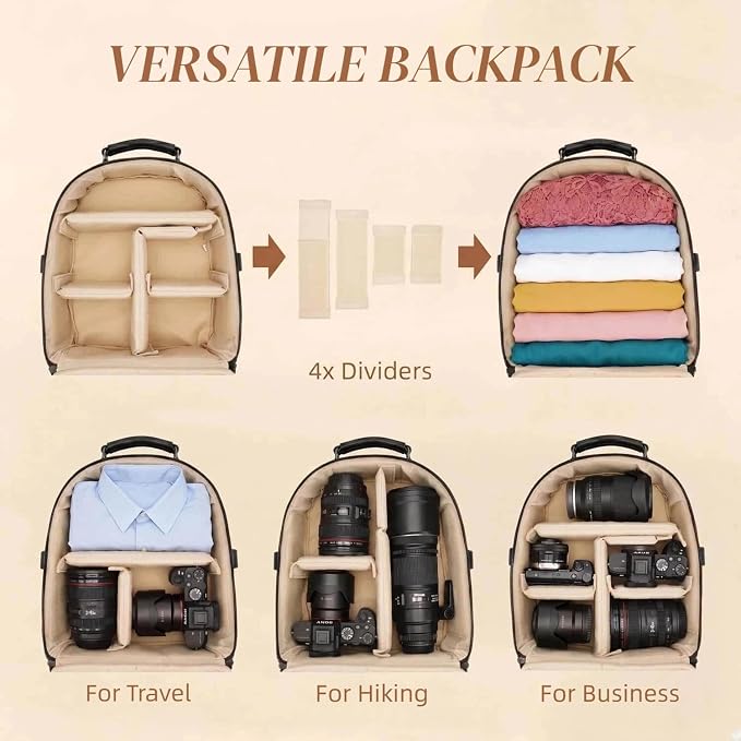 Small Camera Backpack Classic PU Leather - Image 6