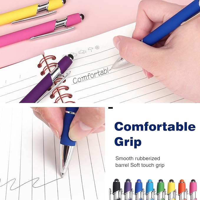 8 Pack Ballpoint Pen 2-in-1 Stylus Retractable Ballpoint Pen - Image 4