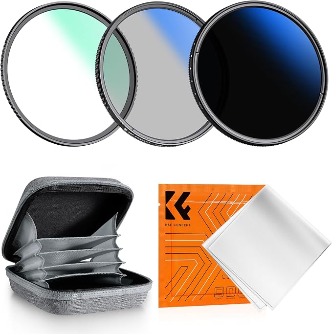 K&F Concept 77mm UV/CPL/ND2-400 Lens Filters Kit-18 Multi-Layer Coatings by KFCONCEPT