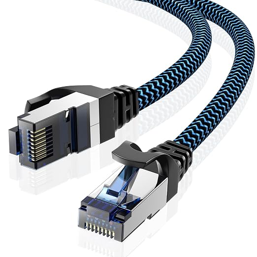 Cat8 Ethernet Cable 1 ft 1 Pack, High Speed 40Gbps 2000MHz, Compatible by CABNEER