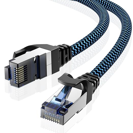 Cat8 Ethernet Cable 8 ft 1 Pack, High Speed 40Gbps 2000MHz, Compatible by CABNEER