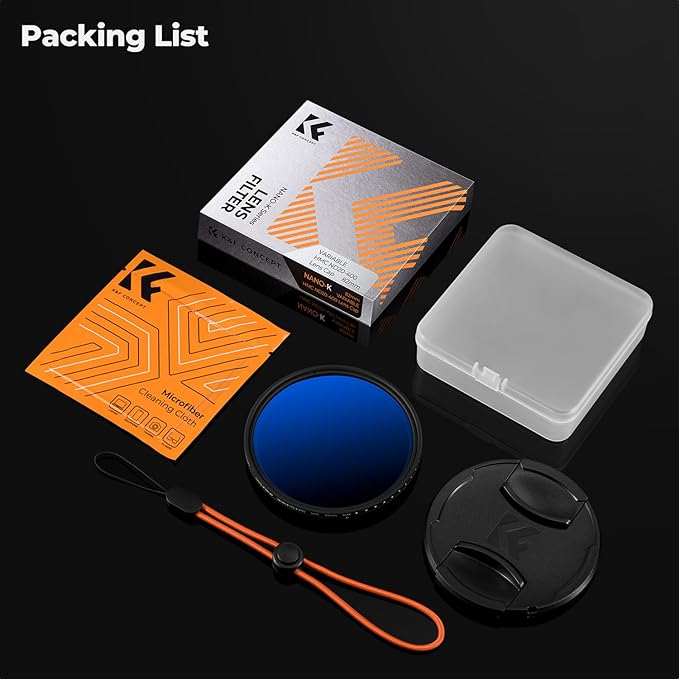 K&F CONCEPT 72mm Variable ND Camera Lens Filter ND2-ND400 + Lens Filter Cap + - Image 7