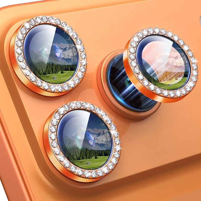 for iPhone 17 Pro / 17 Pro Max Camera Lens Protector Bling, Individual Diamond by Xfilm
